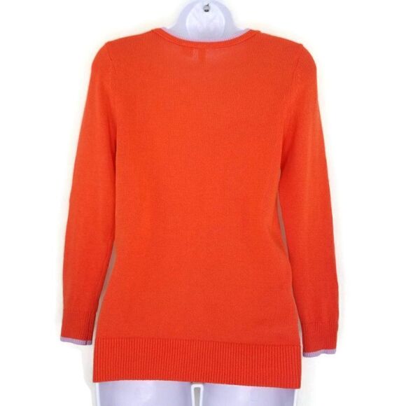 Moth Anthropologie Small Red Pink Trim Shoulder Button Accent Pullover Sweater - Picture 4 of 11